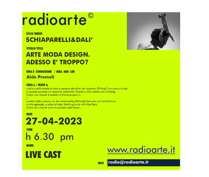 SCHIAPARELLI&DALI’ #2-7 Aldo Premoli e Federico Fusj parlano di ”ARTE MODA DESIGN. ADESSO E’ TROPPO?”/ita
