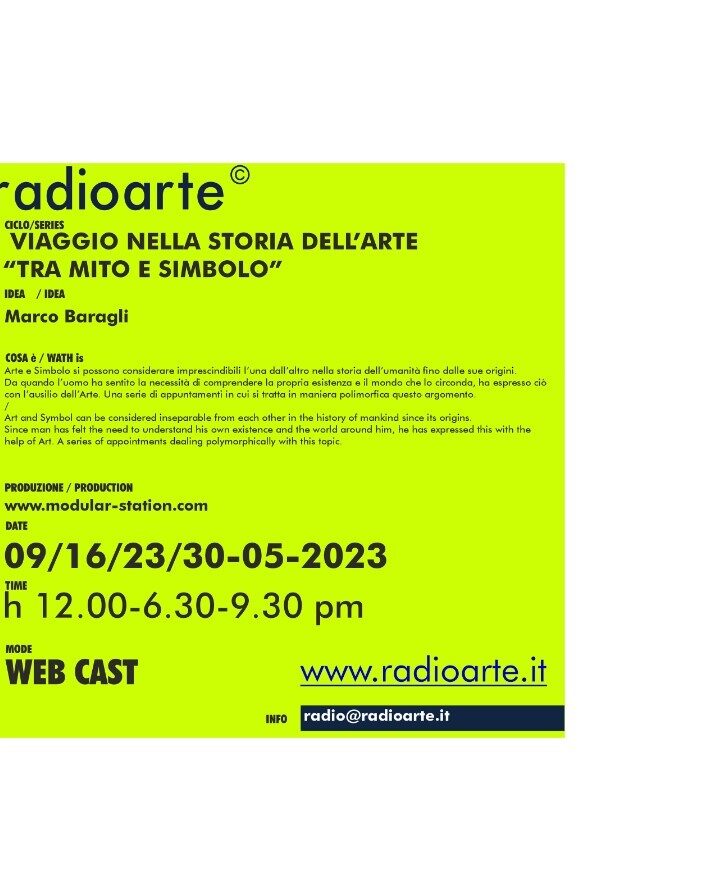 “TRA MITO E SIMBOLO” viaggio nella storia dell’arte – Marco Baragli dialoga con Elena Vitale/ita