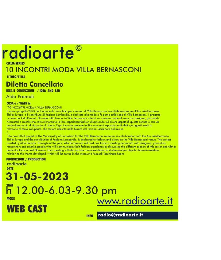 10 INCONTRI MODA VILLA BERNASCONI #4 DILETTA CANCELLATO parla di ”LA MODA SOSTENIBILE di C-U”/ita