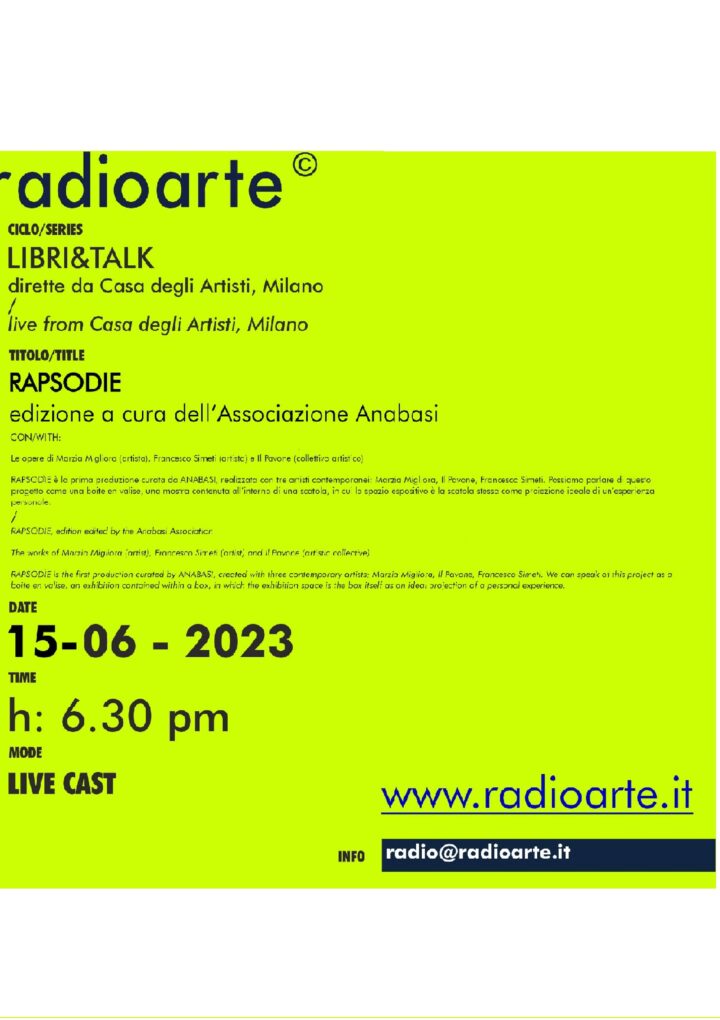 LIBRI&TALK CASA DEGLI ARTISTI #3 “RAPSODIE” /ita”