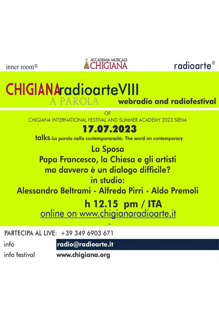 LA SPOSA #1 Premoli, Beltrami, Pirri, Fusj, parlano sul tema “Papa Francesco, la Chiesa e gli artisti ma davvero è un dialogo difficile?”/ita