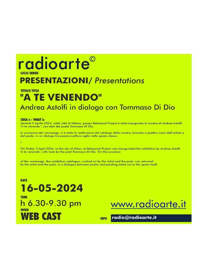A TE VENENDO di Andrea Astolfi con testi del poeta Tommaso Di Dio / Ita